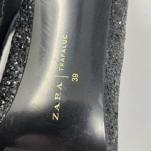 Zara Black Glitter Booties 39 - Picture 4 of 5